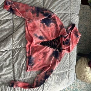 Crop tie dye hoodie
